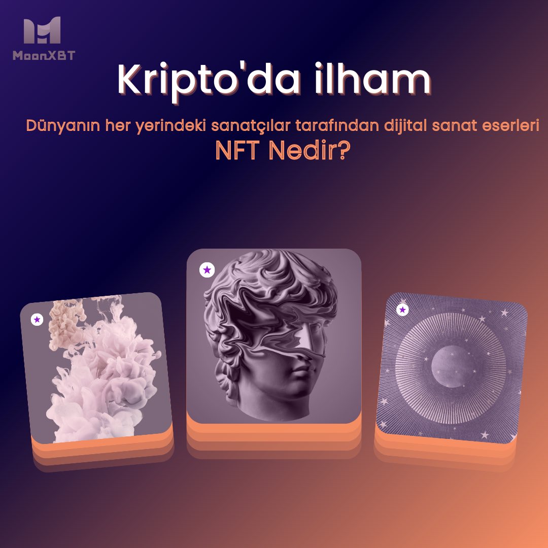 MoonXBT_TR's tweet photo. Non-Fungible Token (NFT), en kısa tanımıyla başka bir eşi daha bulunmayan dijital varlıklardır. Koleksiyoner ürünlerinden sanal ayakkabılara, sanal oyun içeriklerinden dijital mülklere, eşsiz olan birçok dijital varlığı temsil etmektedir. https://t.co/qUzhgZy1sg