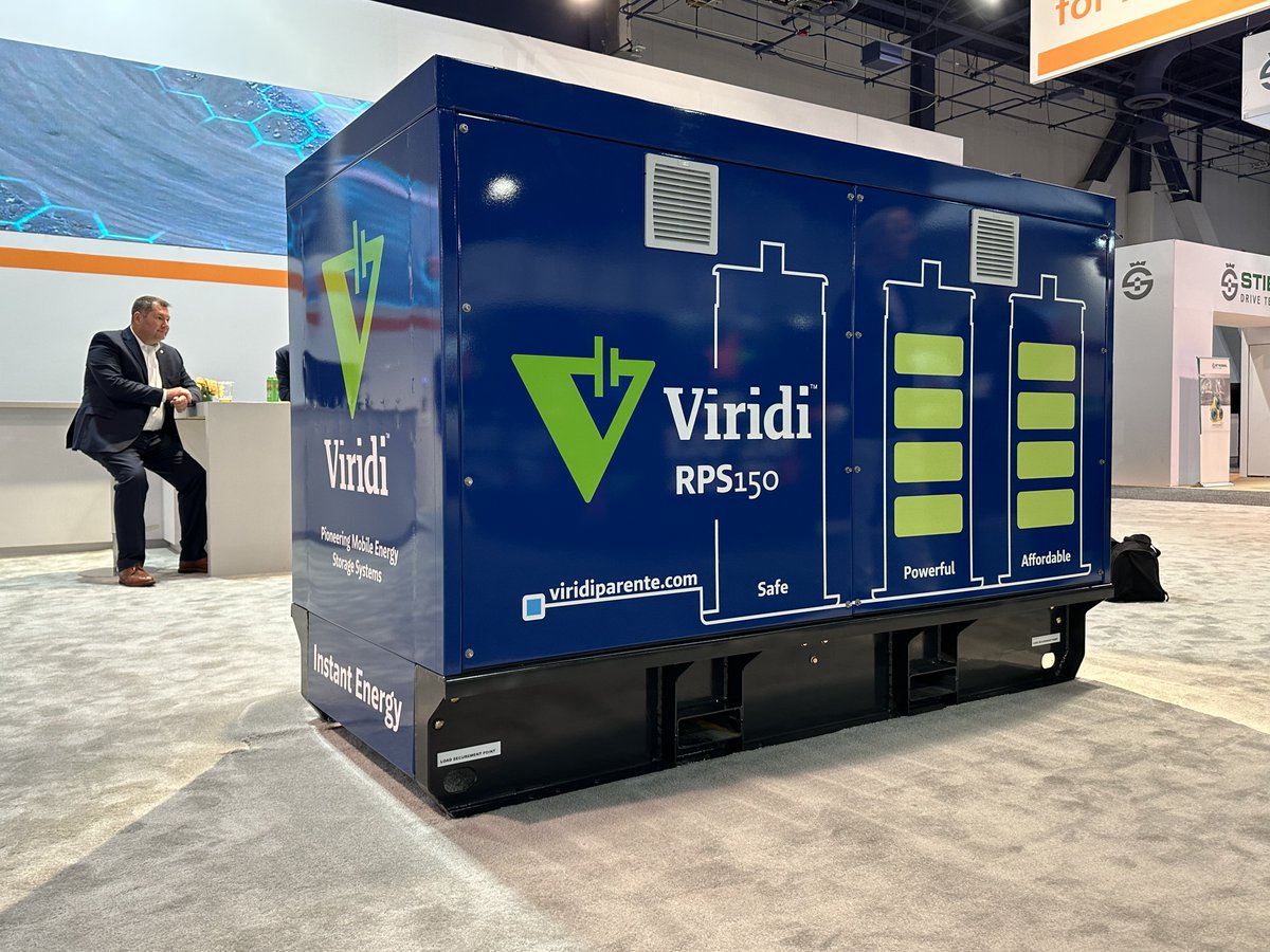ViridiParente's tweet image. #CONEXPOCONAGG2023 Day 3! Have you had a chance to see the piece of equipment that is pioneering mobile energy storage systems yet? The Viridi RPS150 uses safe, powerful, and resilient #energytechnology to keep your jobsite up and running. Visit Booth: S80253 in the South Hall!