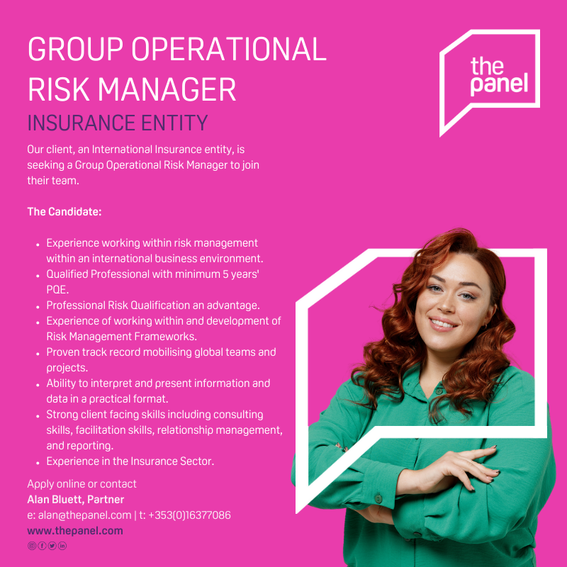 ThePanelDublin's tweet photo. Group Operational Risk Manager (https://t.co/Ix6Ae6MKKq) role is currently available with our client, an International Insurance entity.
For more information contact Alan at alan@thepanel.com
#jobfairy #riskmanager #insurance #riskmanagement #riskmanagementframework https://t.co/ruuAfSc8YI