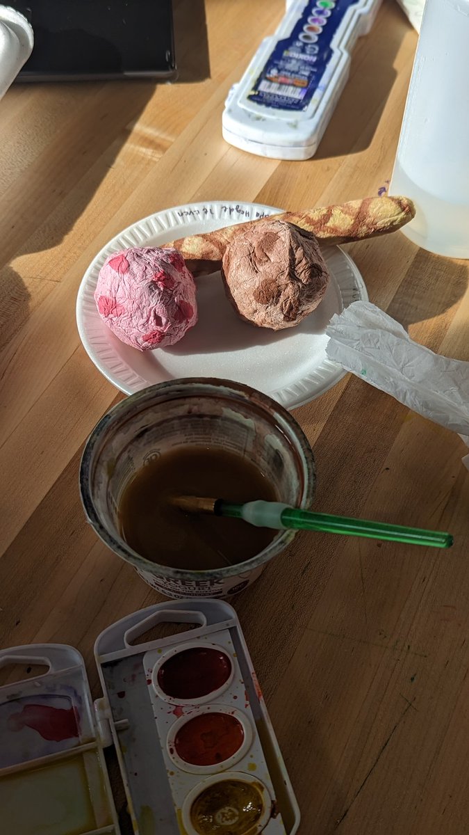 No seventh grade trimester would be complete without toilet paper food sculptures!