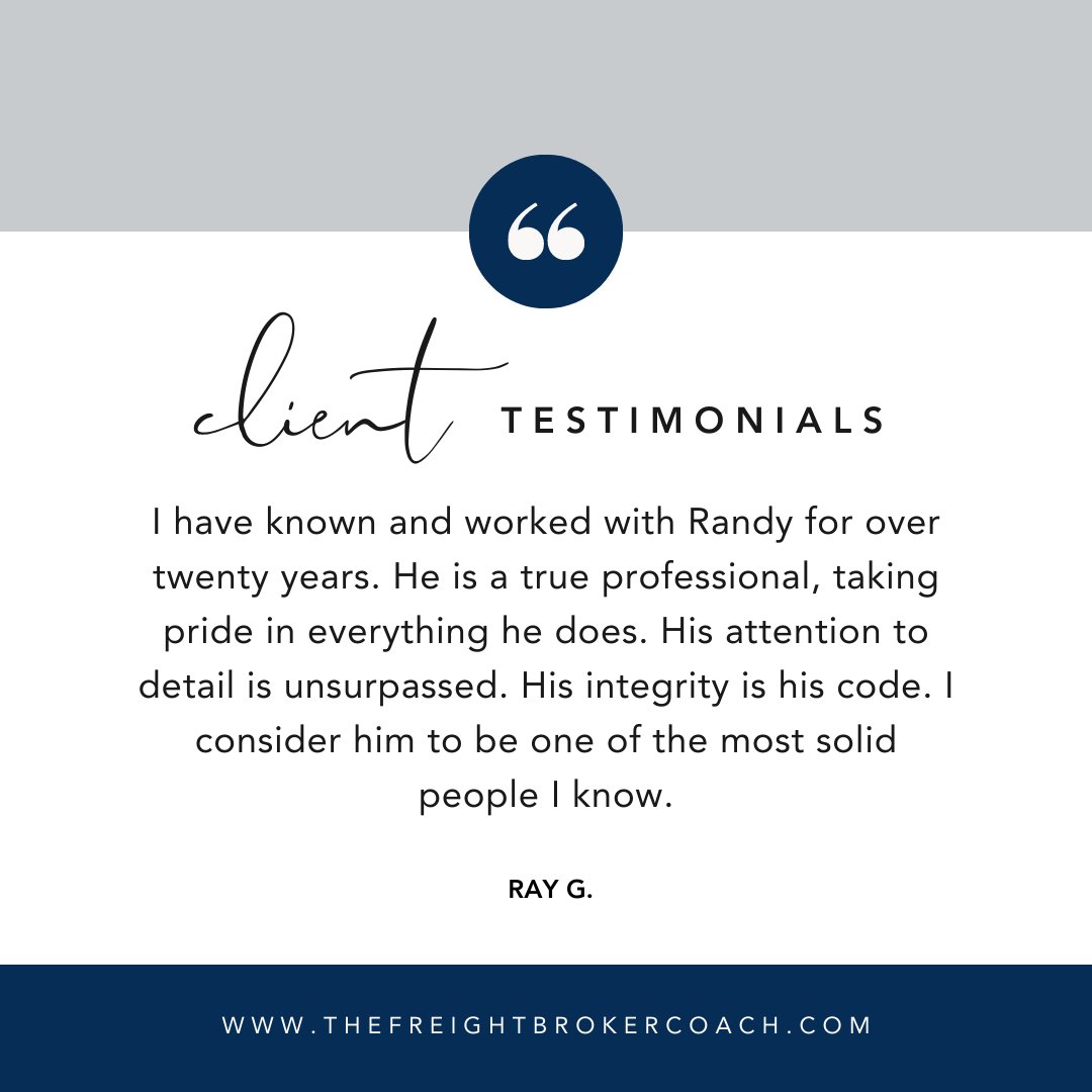 Thank you, Ray! Always a pleasure working with you. 🤝

#freightbroker #freightbrokertraining #freightbrokercoaching #freightbrokerage #freightbrokerlife