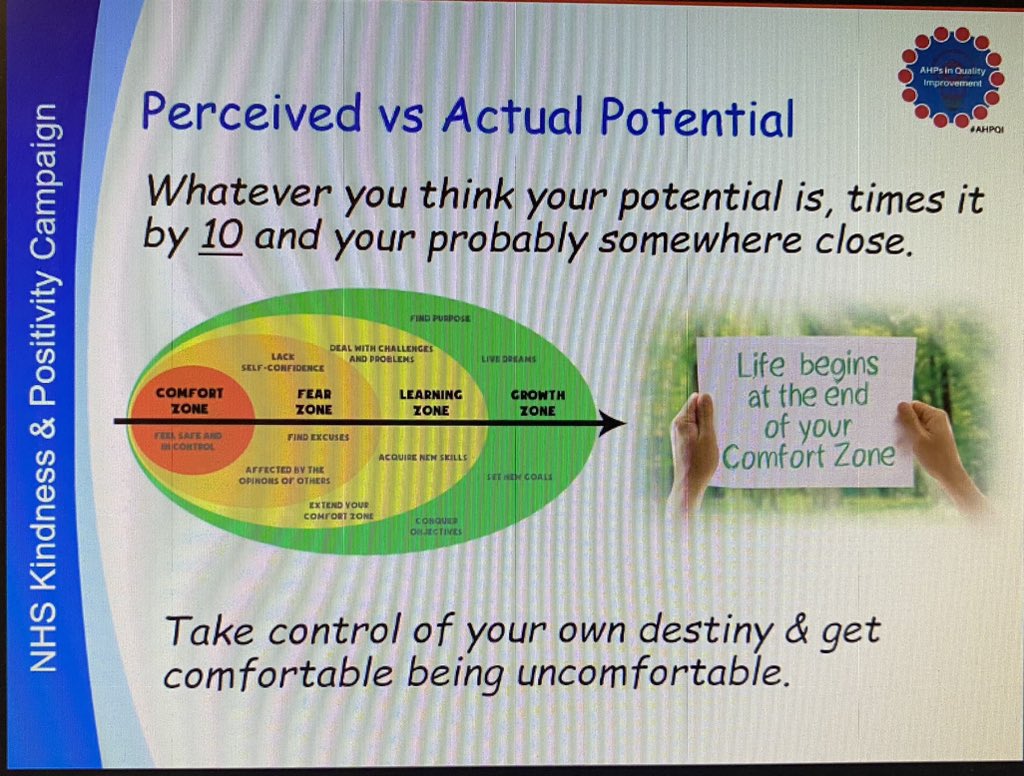 ‘Get comfortable being uncomfortable’. Thank you @ahpqi for a brilliant masterclass on positivity.