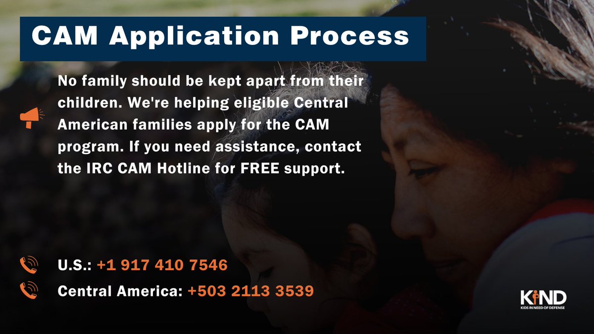 RESCUEorg's tweet photo. No family should be kept apart from their children. That's why we’re committed to helping eligible Central American families apply for the CAM program. If you need assistance, contact the IRC CAM Hotline for FREE support. #PathwaytoSafety
📞IRC CAM Hotline: +1 (917) 410-7546 https://t.co/uzNYYYbYmQ