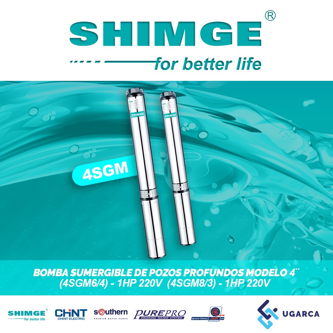 GrupoUgarca's tweet image. Las #bombassumergibles 4SGM marca #Shimge están ensambladas con material inoxidable y motores con capacidades que van desde 1 Hp hasta 10 Hp. Estas #bombasparapozos son las que usted necesita en fincas y granjas para disponer de agua constantemente. #Agricultura #Venezuela