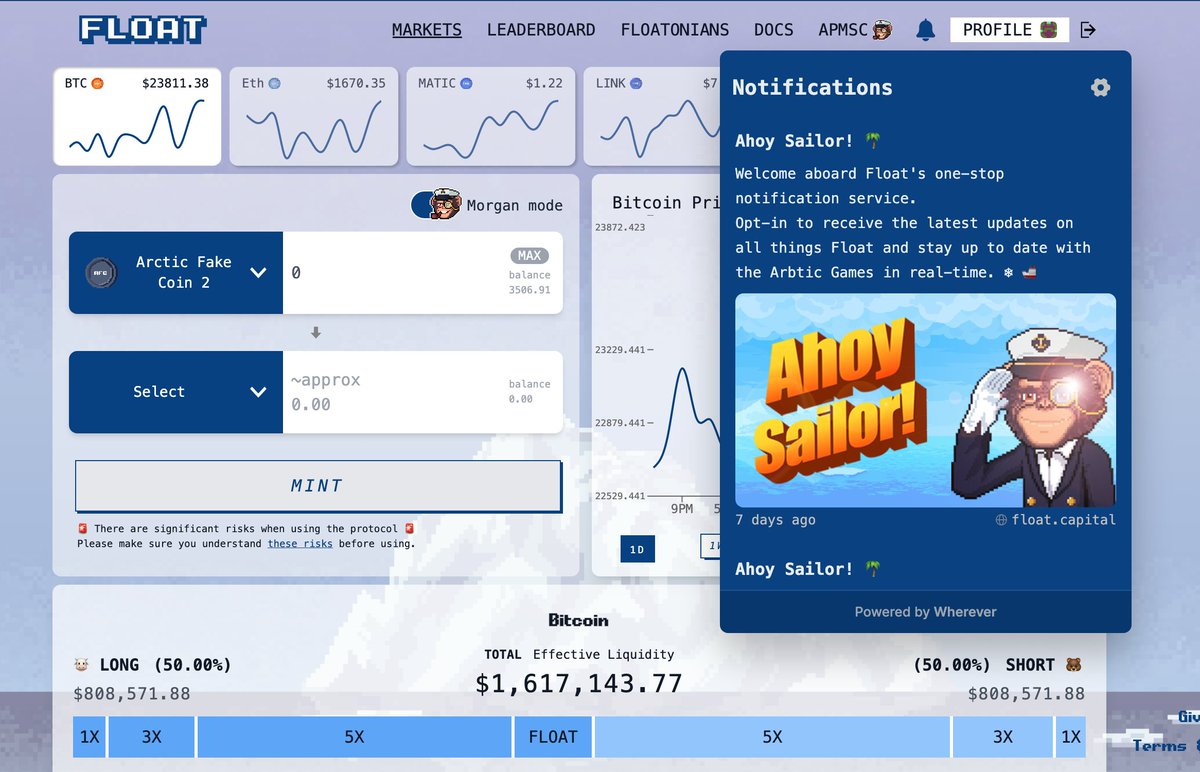 We’re using <a href="/wherever_im/">Wherever</a> for Arbtic Games announcements.

Choose your preference. 

Get notifications on Telegram, Discord, or email.

Built on top of the dank tech from <a href="/pushprotocol/">Push</a>, you’ll always be in the loop.