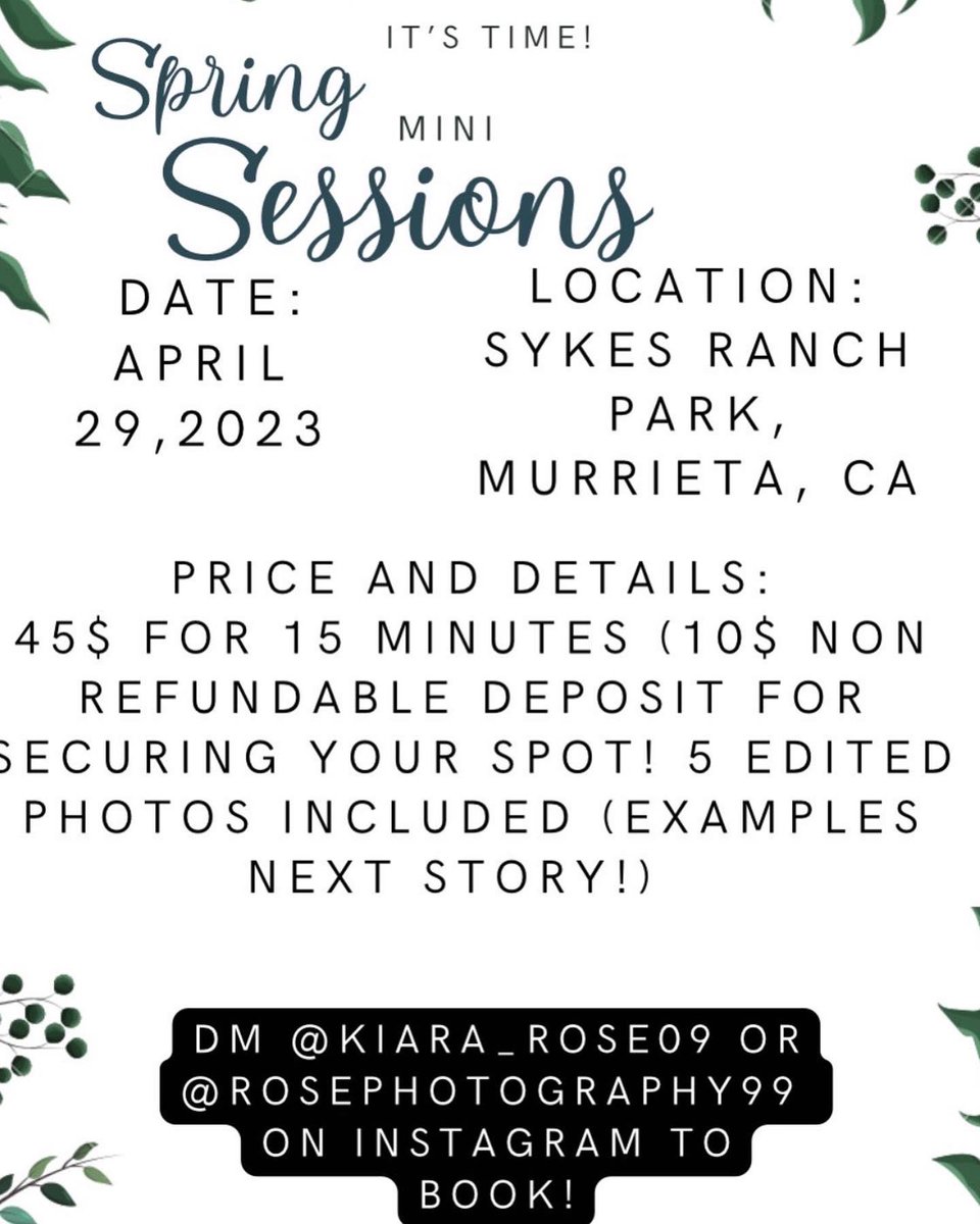 _KIARA_ROSE09's tweet photo. Let’s get these spots filled! This is also perfect for maternity, graduation, headshots, bffs photoshoot! https://t.co/XLsIQ2lz1u