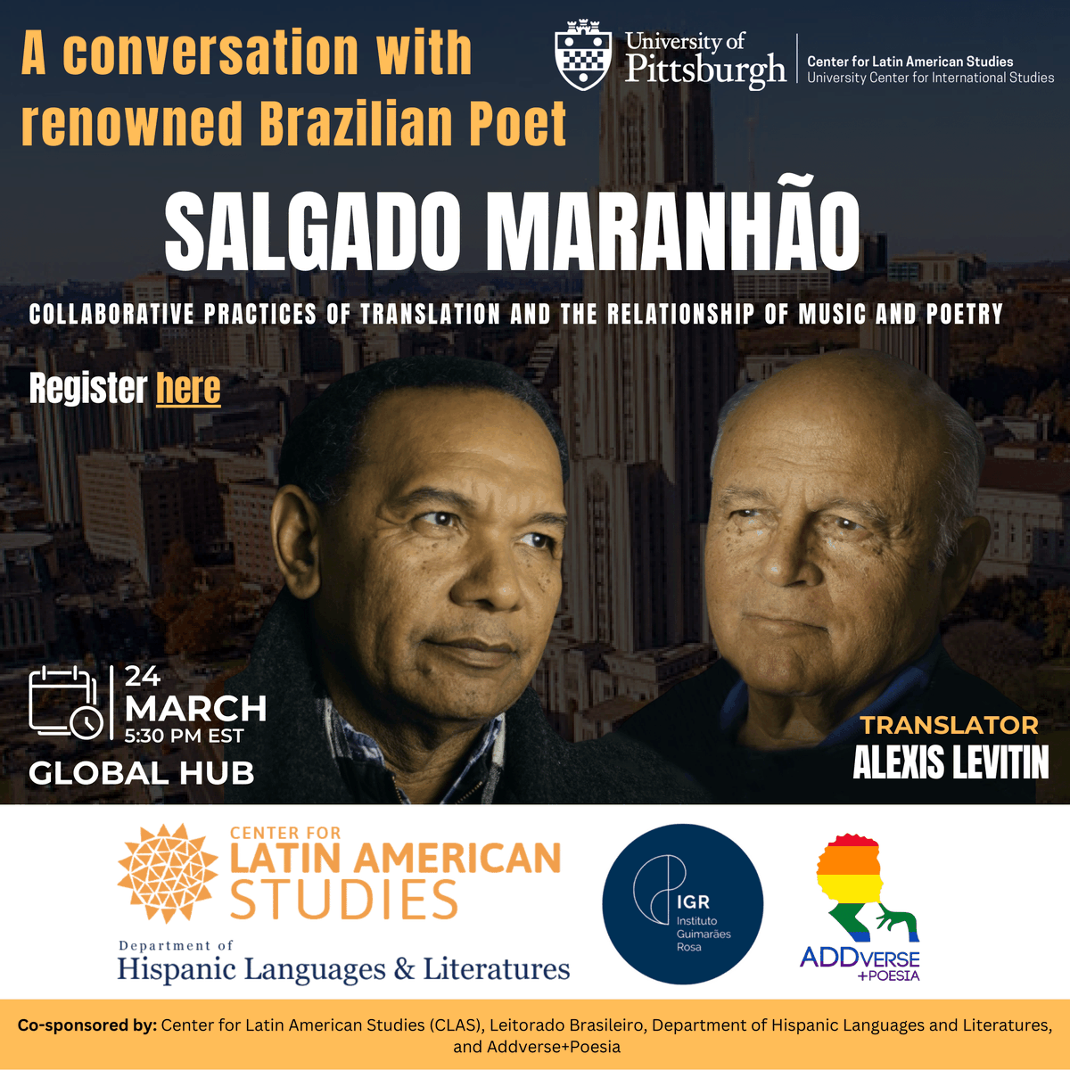 ☀️Next week join a conversation with renowned Brazilian Poet Salgado Maranhão!
✏️Register here: loom.ly/tcJwRP4