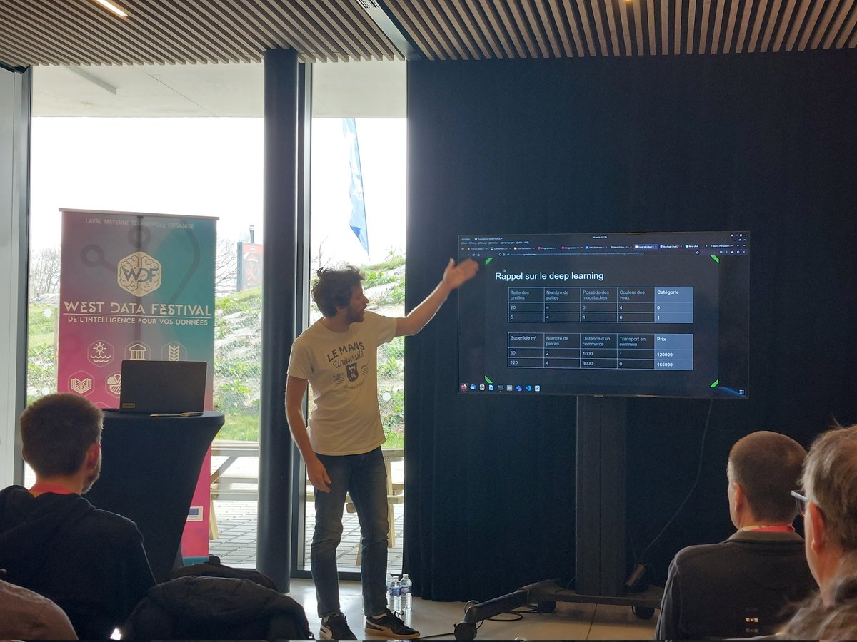 RucheNumerique's tweet photo. [#WestDataFestival] ON ENCHAINE 🔥

Conférence sur #ChatGPT et #Copilot 🔥

Un avant-goût des talents d'orateur de @PierreCartierIA 👍🏻
Décidément, il est partout 😁

Rdv le 1er avril à la @cci72 pour découvrir ces #IA lors des #24HDUCODE ✨

#laval #wdf #data @LeMansUniv https://t.co/gvU9qumBkn