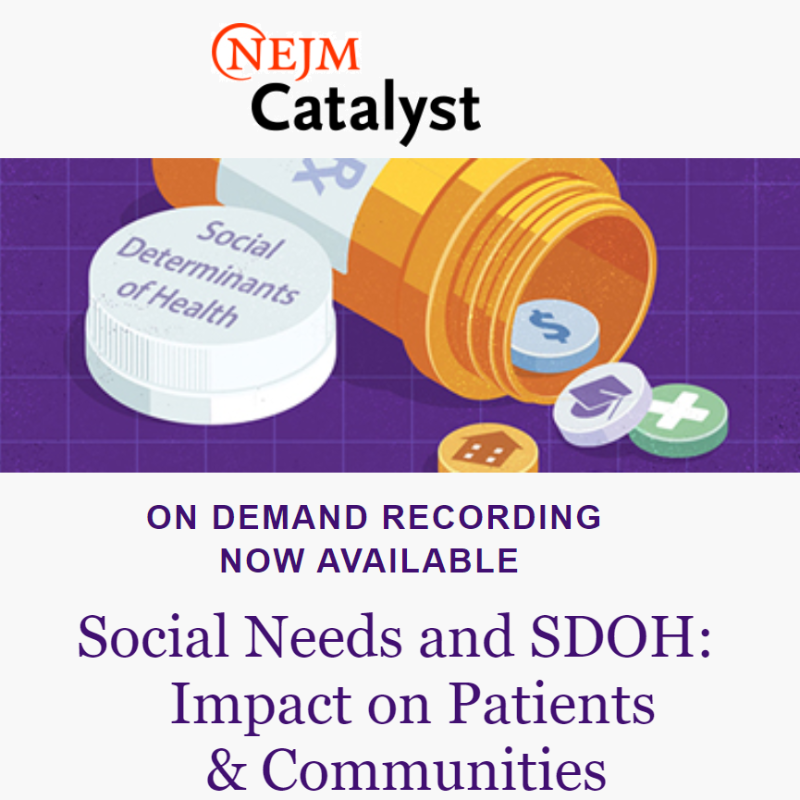nejmcatalyst's tweet photo. The recording from our #SDOH #NEJMCatLive event is now available. Check it out here: https://t.co/ovJWKR1UJn Learn from @SethABerkowitz @CarolineFichte1 @nichdavis  @ErinMcAleer1 @NSmohta @jrlumpkin @stacylindau @ThomasHLeeMD and more!