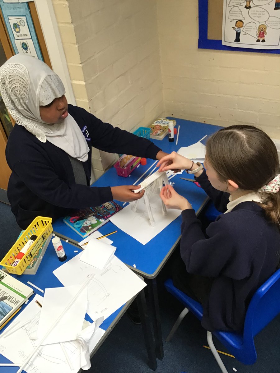 WildBankY5's tweet photo. Year 5 have enjoyed making bridges this week for #ScienceWeek. 

We are looking forward to naming them later and seeing which one can hold the most weight. 

#lastbridgestanding! https://t.co/da6CgY3uZ8