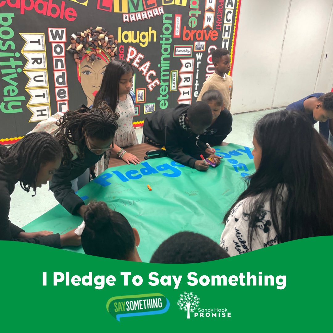 AWE students signed the pledge to be an #Upstander and ”Say Something” banner.
#SaySomethingWeek #SaySomethingSavesLives
@Atlantic_West_E @Literacy_AWE @sandyhook @BcpsSave @NATIONALSAVE