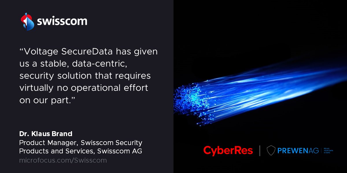 See why @Swisscom says that Voltage SecureData has given them a stable, data-centric, security solution that requires virtually no operational effort in @MicroFocusSec's new #DataSecurity case study: | #DataProtection... #TeamMicroFocus bit.ly/3Knj1aF