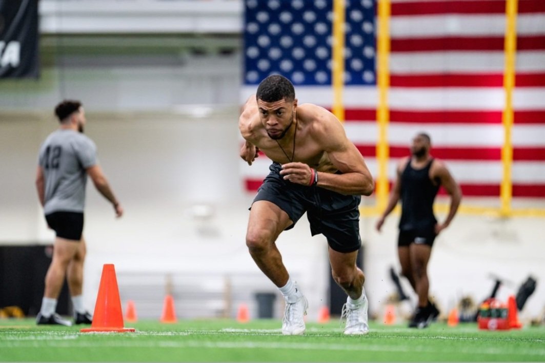 Great day, <a href="/ChildishGaines/">Darrious Gaines</a> for the small schooler from <a href="/MountaineerFB/">Western Colorado Football</a>  at <a href="/CUBuffsFootball/">Colorado Buffaloes Football</a> Pro Day.