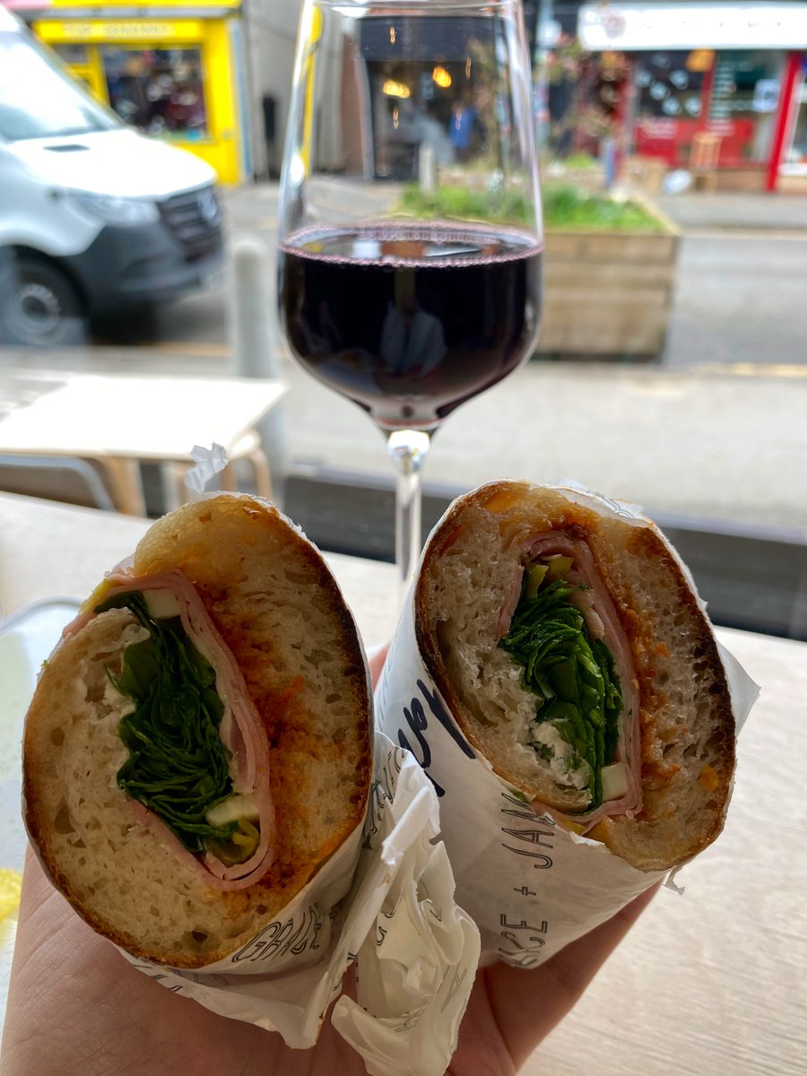 MeatandOneVegBlog (@meatonevegblog) on Twitter photo Best sarnies in Brum at <a href="/graceandjameskh/">Grace+James</a>.
Mortadella, pecorino. Ricotta, pickled chillies, red pesto, rocket.
Glass of red non negotiable. Best sarnies in Brum at <a href="/graceandjameskh/">Grace+James</a>.
Mortadella, pecorino. Ricotta, pickled chillies, red pesto, rocket.
Glass of red non negotiable.