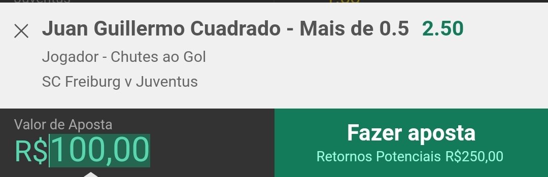 gbrotherstips's tweet photo. 🔥 DICA DO DIA:
JUAN CUADRADO
+ 0.5 chute ao gol ⚽
💰Odd 2.5 Bet365
#bettingtips #bettingtwitter
#tipsfree #cuadrado #Juventus #EuroLeague https://t.co/l7DTi97BFF