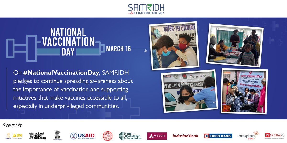 #NationalVaccinationDay 

#SAMRIDH along with its partners have delivered over 5 Lakh vaccines in remote communities to support the nation in the fight against the COVID-19 pandemic. We hope to continue supporting solutions that will strengthen India’s #healthcare ecosystem.
