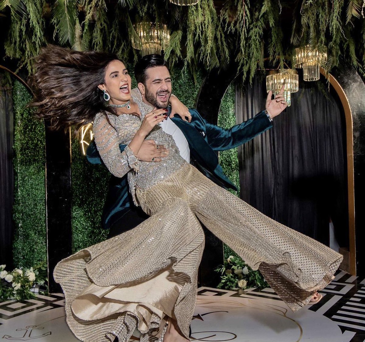 Three of our wishes fulfilled by <a href="/jasminbhasin/">Jasmine bhasin</a> .. we got a #JasLy post by her , that too from the Sangeet night and the special dance  🔥🧿🧿 love you guys 😘 #JasminBhasin #AlyGoni