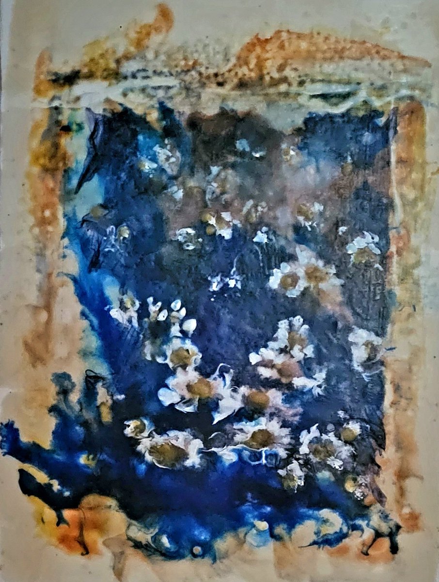 CryptoK37364015's tweet image. Gm frens.
Another experimental LF Polaroid Fine Art work.
◇Field of Daisies
◇1/1
◇Mixed Media -  8&quot;X10&quot; #PolaroidImageTransfer on 300 gm paper with encaustic medium and pigment.
#LegacyPolaroid #Polaroid809ER #PrintsonPaper #mixedmedia