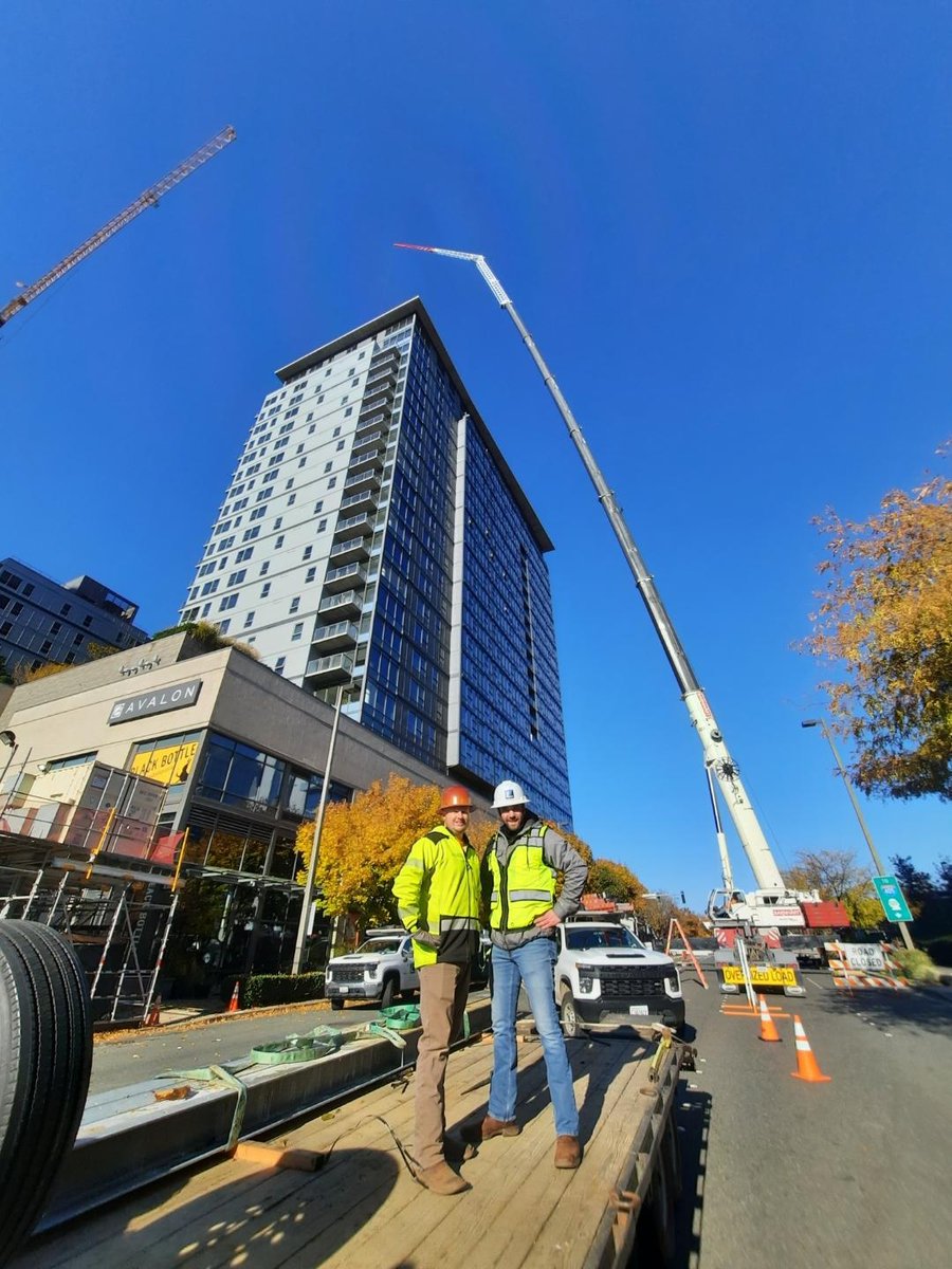 LegacyTowers's tweet photo. Safety is our core value. Safety Manager Matt and Site Foreman Lance were onsite recently during a crane pick where we safely lifted parts, equipment and tools up and over to the top of this building. Thanks guys for keeping us connected! #LegacyTowers #5G #CellTower #towercli... https://t.co/tl8cXEggZN