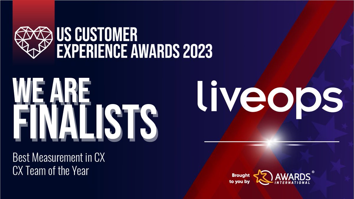 Liveops's tweet photo. Liveops is a finalist in the for ‘CX Team of The Year’ and ‘Best Measurement in CX’! Congratulations team! We are so inspired by your dedication to improving the Liveops agent experience. #UScxa #AwardsInternational #CXPA @awardsinter https://t.co/U75X6yuH91