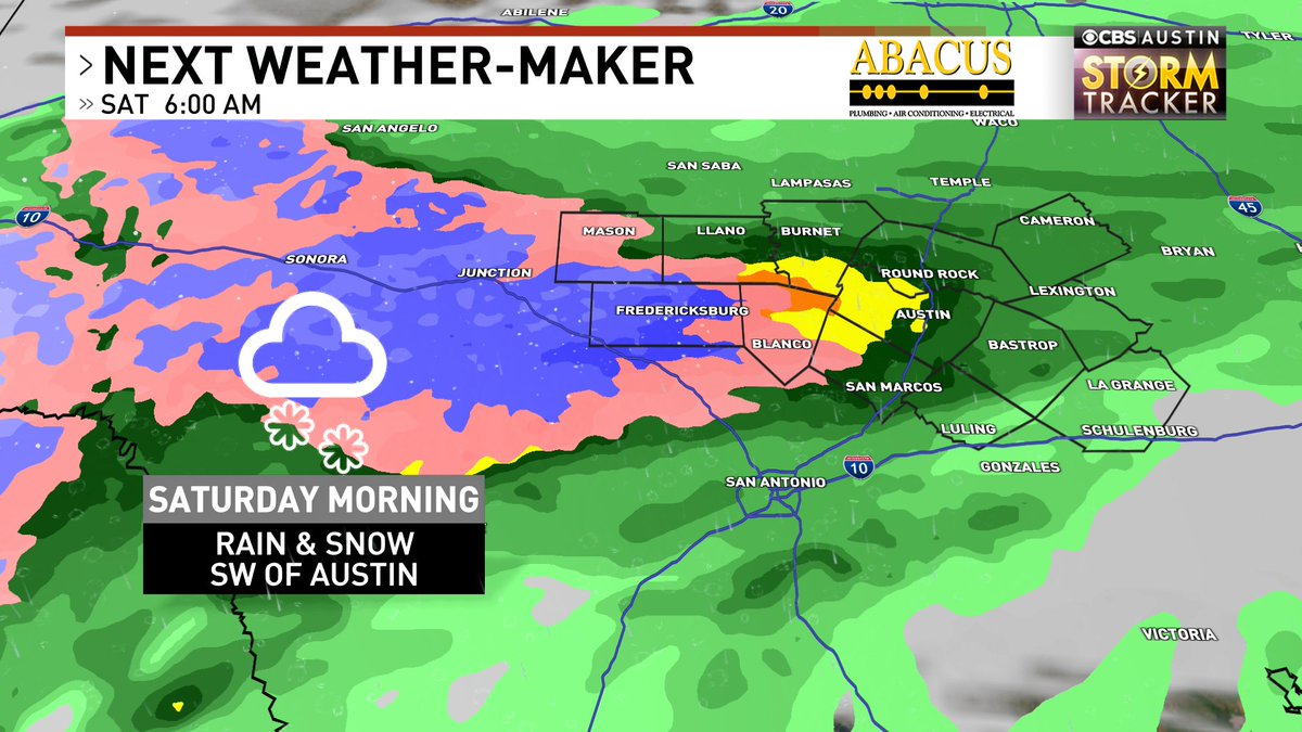 averytomascowx's tweet photo. Brand new data coming in this morning andddddddd yeah, it might snow in the Hill Country. 

At this point, it wouldn't surprise me if there was some accumulation on grassy/elevated surfaces. No impacts whatsoever otherwise. 

WILD that this is possible this late in winter #atxwx https://t.co/gdu0p7LMKU