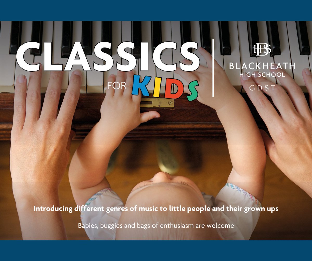 BlackheathHigh's tweet photo. Calling all little ones! Our Music Director and her students invite you to join us on a 30-minute musical adventure, introducing little people and their grown-ups to a world of music and sounds 🎶🎼
#WhereGirlsBoldlyGo #classicsforkids
Book your space 👇
https://t.co/pK5ieClCG5 https://t.co/6OPtdNbdiD