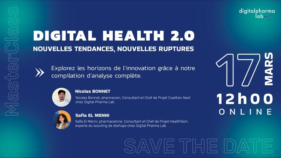 📣 Masterclass « Digital Health 2.0 » demain à 12h00 

🎯 Fort de 4 ans d'expérience et de l'analyse approfondie de +1000 startups, DPL vous offre une vision globale et exhaustive des tendances et des ruptures dans le domaine de la santé numérique

📌lnkd.in/eyzjFyBC