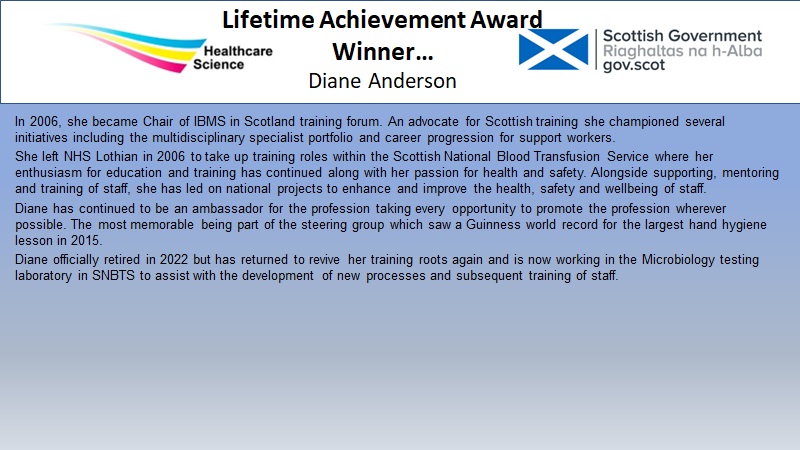 ScottishHCS's tweet photo. Congratulations to @Diane_Anders0n @givebloodscot  who receives our Lifetime achievement award today 
@catherinemross https://t.co/YzhByeMu6A