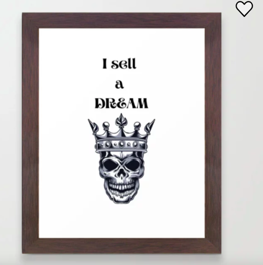 I sell a DREAM Framed Mini Art Print
by lovemydesigns 

society6.com/product/i-sell…

#gifts #scull #saying #prints
 #quotes 
#dream 
#seller 
#SellerLeads 
#Corporate 
#stockmarket
#phylosophy   
#words 
#fun
#English