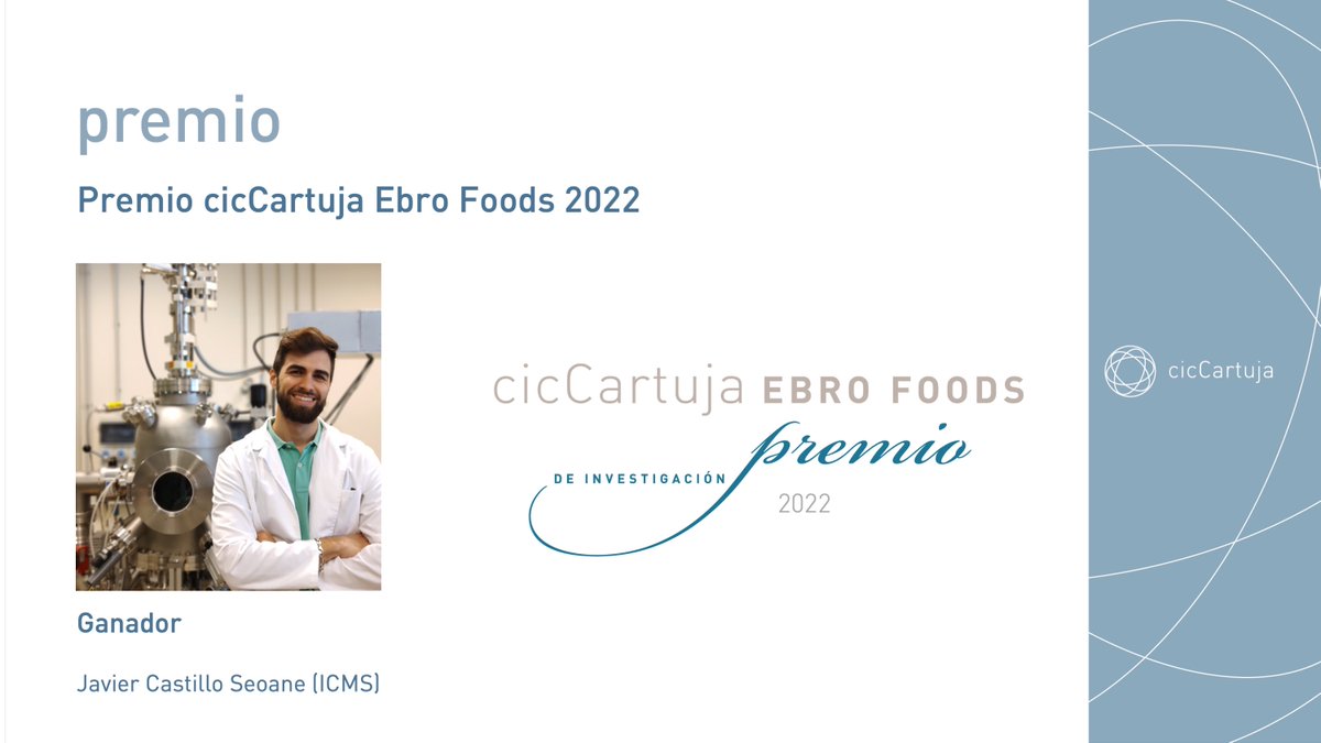 Ya tenemos ganador del premio cicCartuja Ebro Foods  2022🥳
Es Javier Castillo del <a href="/ICMSevilla/">Instituto de Ciencia de Materiales de Sevilla-ICMS</a> por su estudio pionero en la síntesis sostenible y bajo diseño de uno de las petrovskitas de haluro organometálico, esenciales en energía solar.
bit.ly/42k13Py
<a href="/GrupoEbro/">Grupo Ebro</a>