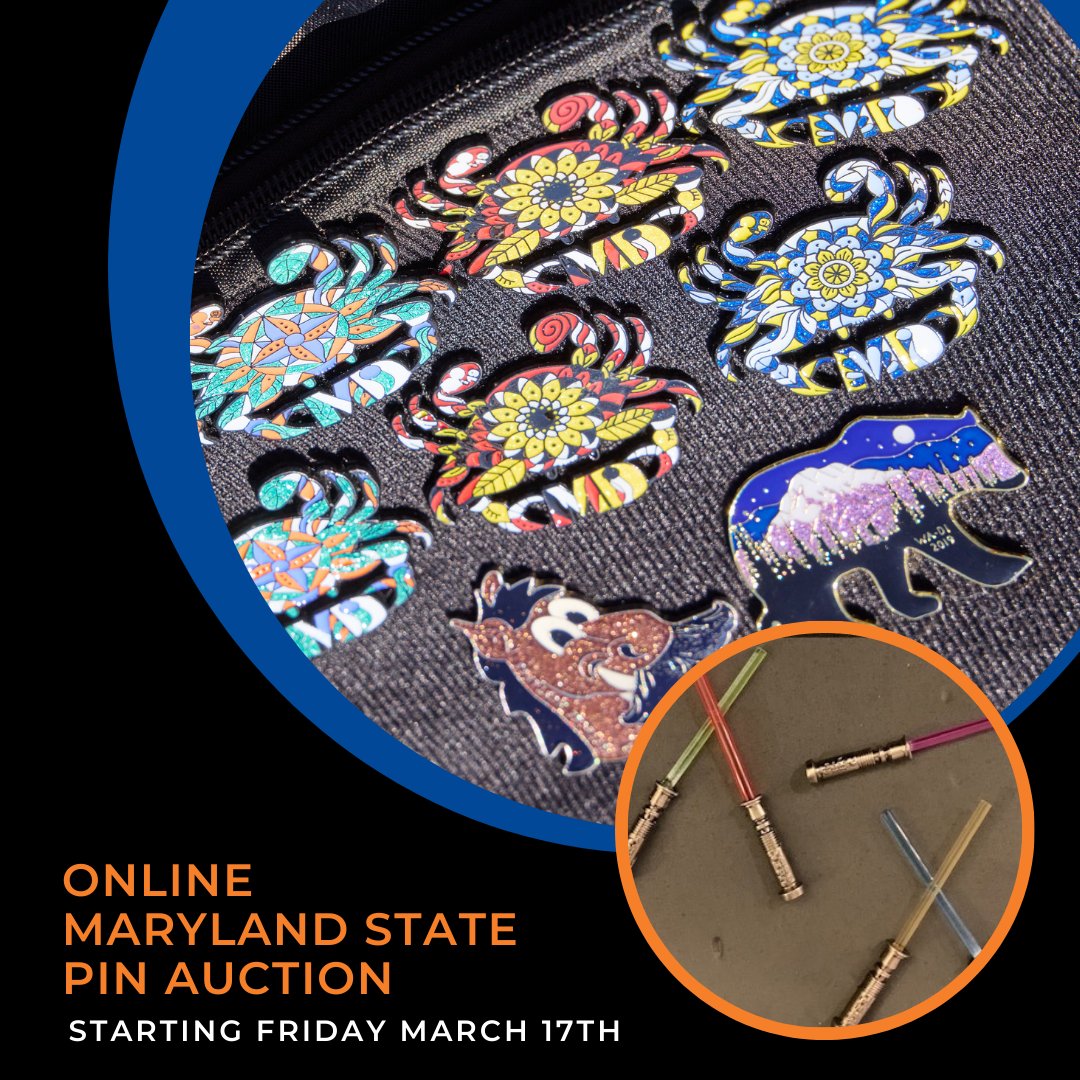 Keep an eye out for our online pin auction this year! It will start on Friday with our starter pins. Additional sets will be added later, so keep checking back! Check out the auction ahead of time here 👉charityauctionstoday.com/auctions/mddi-…