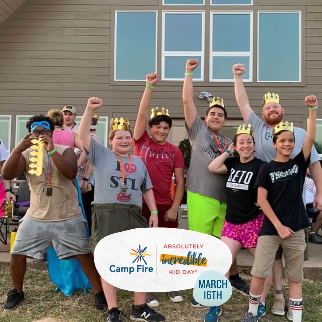 CampElTesoro's tweet photo. HAPPY ABSOLUTELY INCREDIBLE KID DAY!!!!! 🥳🥳🥳

Today, we celebrate all the kids we serve through our year-round programs. You. Are. Enough, kid! And don't you ever forget it. 👊

#KidDay #AIKD #AbsolutelyIncredibleKidDay #campfire #campfirefw https://t.co/8x4CyonVLW