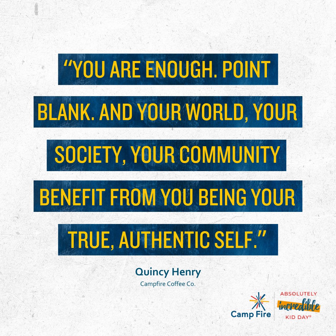 CampElTesoro's tweet photo. HAPPY ABSOLUTELY INCREDIBLE KID DAY!!!!! 🥳🥳🥳

Today, we celebrate all the kids we serve through our year-round programs. You. Are. Enough, kid! And don't you ever forget it. 👊

#KidDay #AIKD #AbsolutelyIncredibleKidDay #campfire #campfirefw https://t.co/8x4CyonVLW
