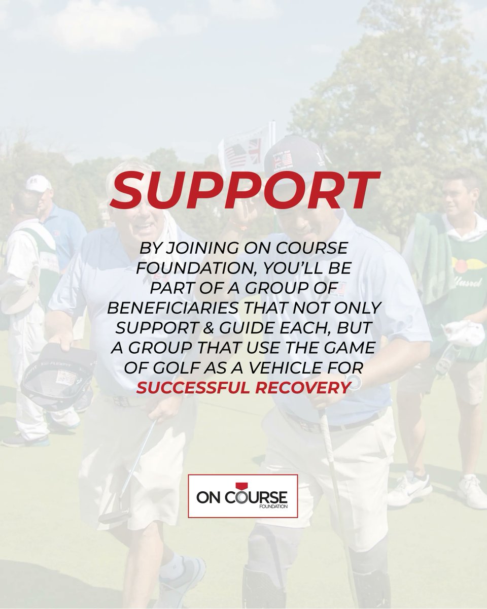 OnCourseCharity's tweet photo. Become a member of OCF today and start your journey today! Click here https://t.co/s63sth3eQi and get in touch.#oncoursefoundation #ocf #benefits #joinusnow #joinnow #recoverythroughgolf https://t.co/WoYdAioRpV