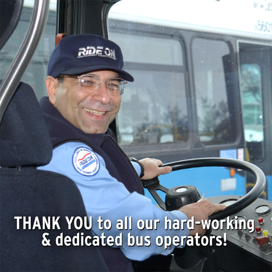 RideOnMCT's tweet photo. Transit Driver Appreciation Day is March 18. Make sure to give thanks to your hard-working and dedicated bus operators who help you get where you need to be. #ThankYouRideOnBusOperators #RideOn #MCDOT #DMVtransit #DMV #TransitDriverAppreciationDay #Thankyourdrivertoday https://t.co/I4AG9e6C3P