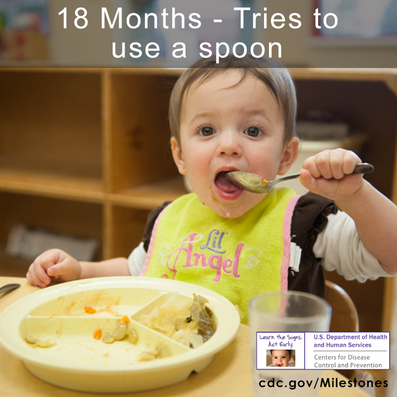 ccawareky's tweet photo. Today's Toddler Thursday developmental milestone is Tries to use a spoon.  This is an 18 month milestone.
#Toddler Thursday #ccawareky https://t.co/3m4VmZVa8K