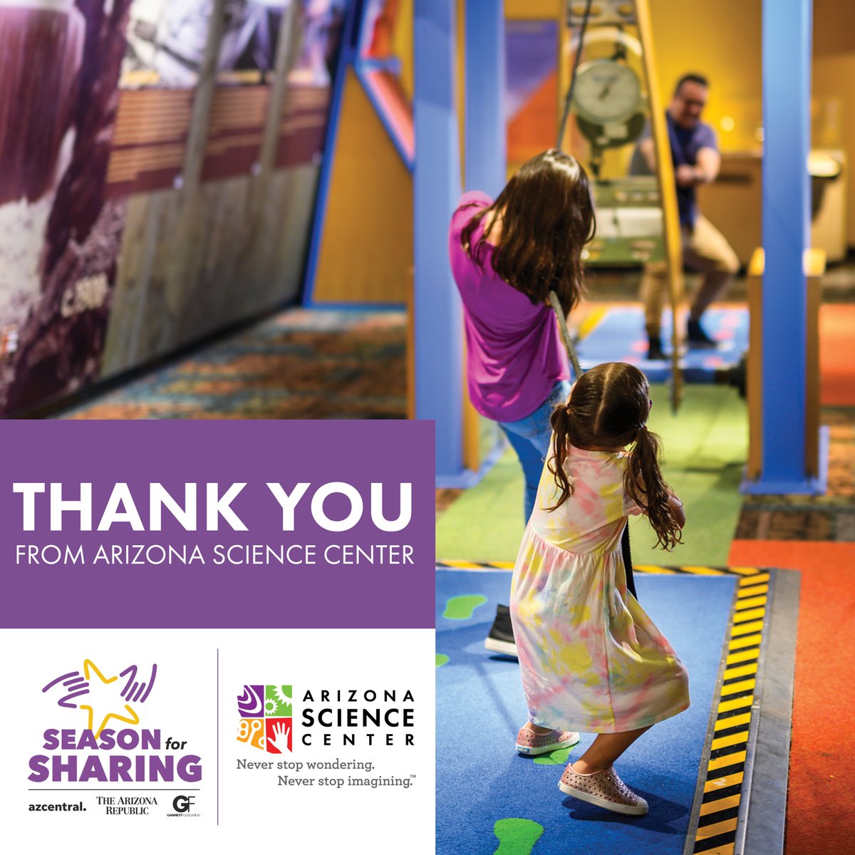azsciencecenter's tweet image. It&apos;s #TYTHURS 💛 @azcentral and Arizona Republic raised $1.6 million for Arizona charities, including Arizona Science Center! Their generous donations will support our STEM Discovery Initiative, providing nearly 1,000 students with STEM education 🧪 #SFS2022