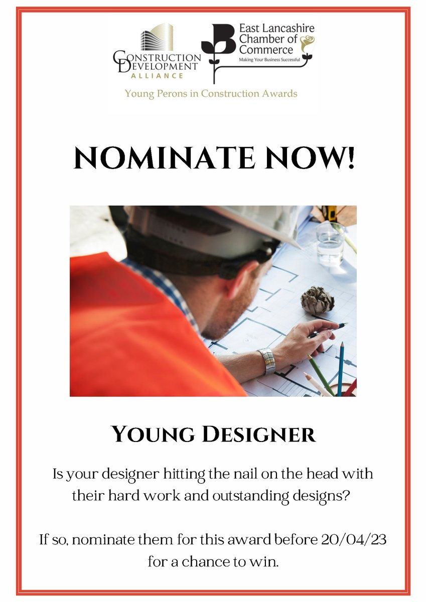 cdalliance's tweet photo. #Construction  #Designer? 
between 16-25 years old?
based in the north west (UK)?

Get Nominated today -
https://t.co/EfjUgHvN5v
#YPCA23 #CDA #college #university https://t.co/8ODCiOAfTA