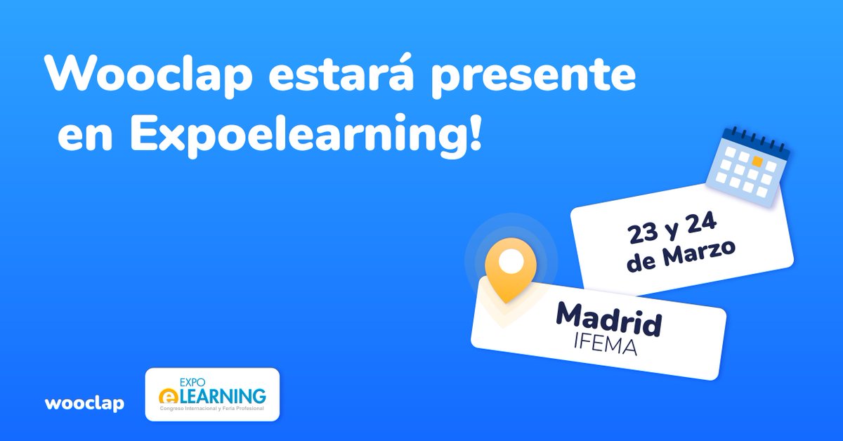 WooclapES's tweet photo. ¡Estamos muy contentos de anunciar que asistiremos a la @eLearn_Expo en Madrid la próxima semana! No podemos esperar para intercambiar con ustedes sobre el futuro da la EdTech 🤩

#eLearningExpo #Edtech #EdtechEvent #Madrid https://t.co/msUhFHrgCo