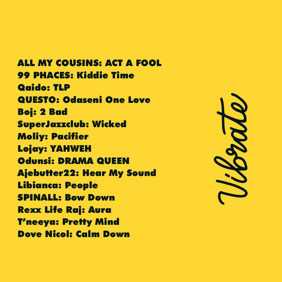 Vibratespace's tweet photo. MONTHLY PLAYLIST.
Our playlist for the month of March curated by the Vibrate team is now available on Spotify.
Link to the playlist is in our bio
swipe>> to see track list😊
Let us know which ones are your favorites. https://t.co/fBRN4QavCd