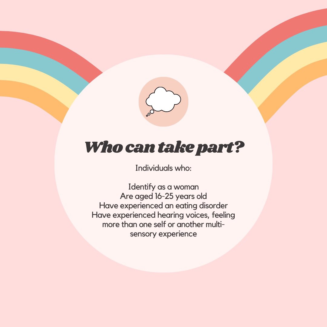 EDVStudy's tweet photo. 📣We’re still recruiting📣

We’re gathering stories from 16-25 year old women about their experiences of voice hearing and eating disorders! 

Tell us your story through art, poetry, written or spoken piece! 

Click here > https://t.co/NMj63Jiaal

#eatingdisorders #voicehearing https://t.co/zFrXzZPyb0