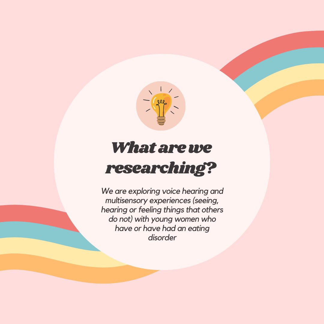 EDVStudy's tweet photo. 📣We’re still recruiting📣

We’re gathering stories from 16-25 year old women about their experiences of voice hearing and eating disorders! 

Tell us your story through art, poetry, written or spoken piece! 

Click here > https://t.co/NMj63Jiaal

#eatingdisorders #voicehearing https://t.co/zFrXzZPyb0