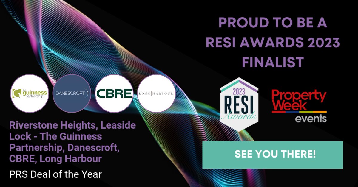 Danescroft are delighted to announce that Riverstone Heights at Leaside Lock is a finalist in the Property Week #RESIAwards 2023! 

We’re thoroughly looking forward to celebrating the successes of the RESI Industry. 



<a href="/LongHarbourLtd/">Long Harbour</a> 
<a href="/CBRE/">CBRE</a> 

#RESIAwards