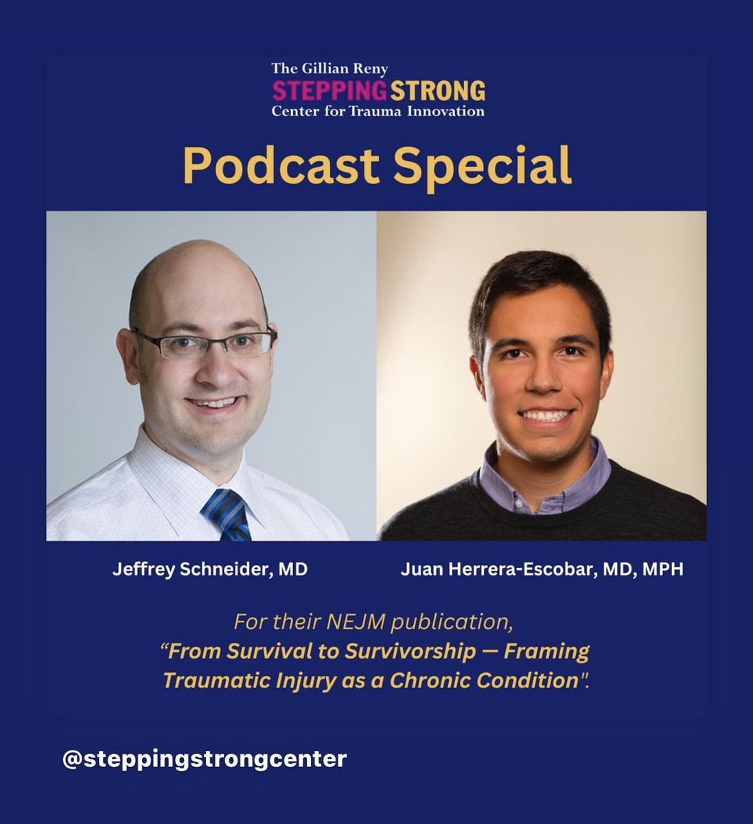 🎧 Listen to the 2-part series special podcast of “Finding Strength: The Spaulding Rehabilitation Podcast” inspired by the @NEJM perspective “From Survival to Survivorship - Framing Traumatic Injury as a Chronic Condition” open.spotify.com/episode/0UFaWo…