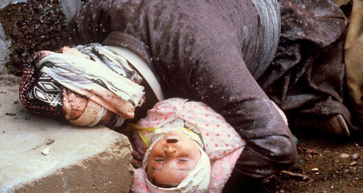 Hevallo's tweet photo. 16th March 1988. Halabja Massacre. The largest chemical weapons attack directed against a civilian-populated area in history killing more than 5,000 Kurds &amp; injuring 10,000 more. The attack was part of a genocidal policy against the Kurds by Saddam Hussein.  

NEVER FORGET. https://t.co/QSC78lAi9a