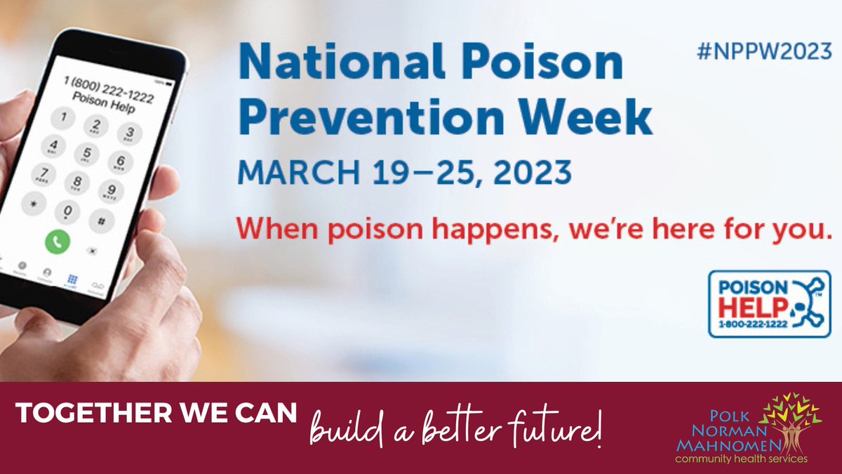 When #poison happens, Poison Centers are here for you. They are open 24/7/365 for questions & emergencies. Join us each day of #NPPW23 to learn how your Poison Center can help you! 

#poisonprevention #HealthyHomes #prevention #poison #TogetherWeCan #publichealth