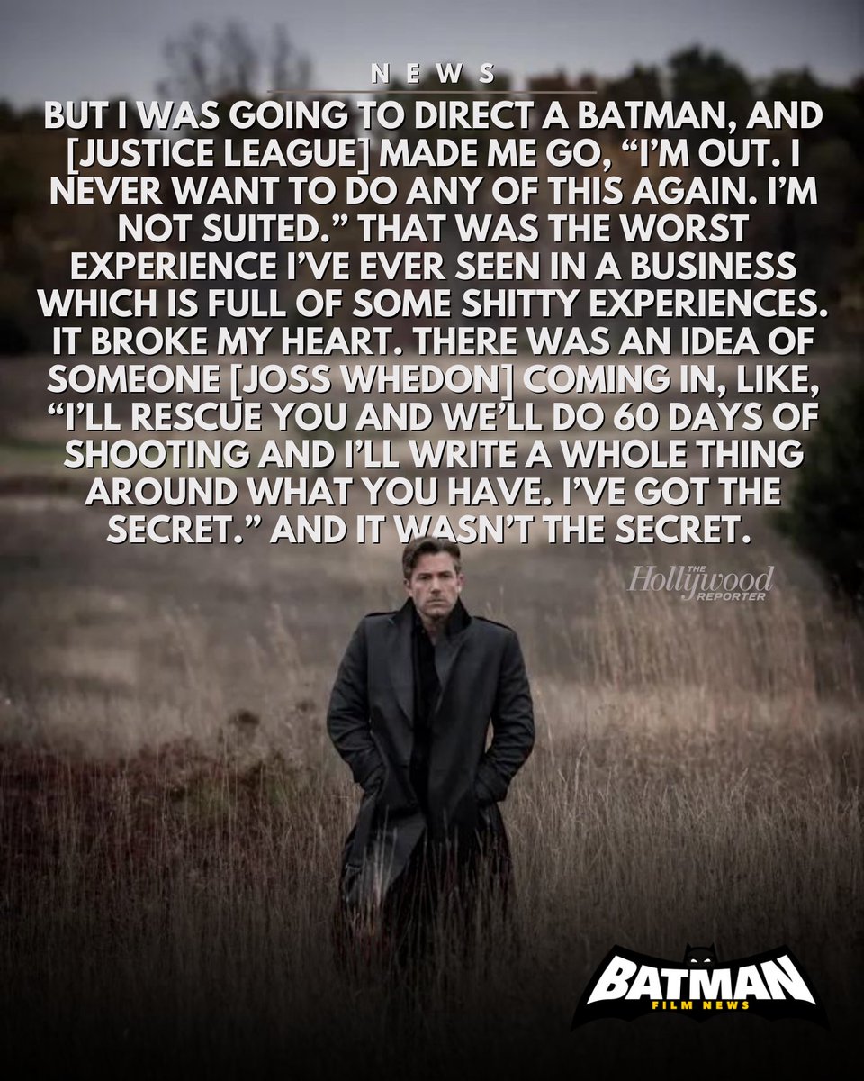Ben Affleck on his experience with Justice League:

"I was going to direct a Batman movie, and Justice League made me go 'I'm out. I never want to do any of this again'."