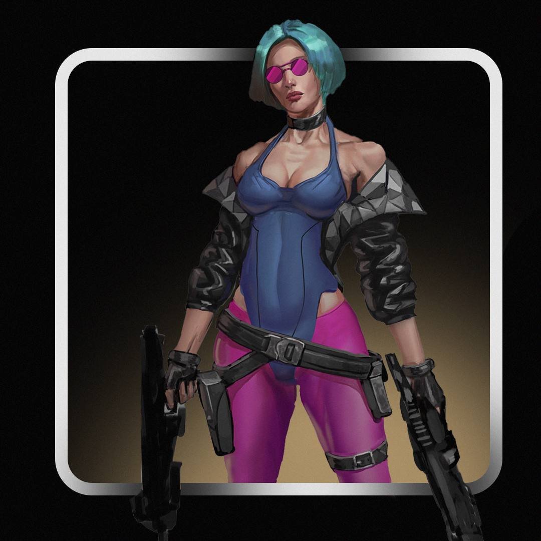 ♣️🃏 𝗖𝗿𝗶𝗰𝗸𝗲𝘆!…𝗧𝗛𝗔𝗧𝗦 𝗪𝗜𝗖𝗞𝗘𝗗 🕷️
U believed all gals are cagy?

CHARACTER: 
🄰🄽🄽🄰

ABILITIES: 
⚔️ Akimbo
👁‍🗨 BulletStorm 
💨 Rush Hour 

#TAOG #NFT #sneakpeek #p2e #NFTcommunity