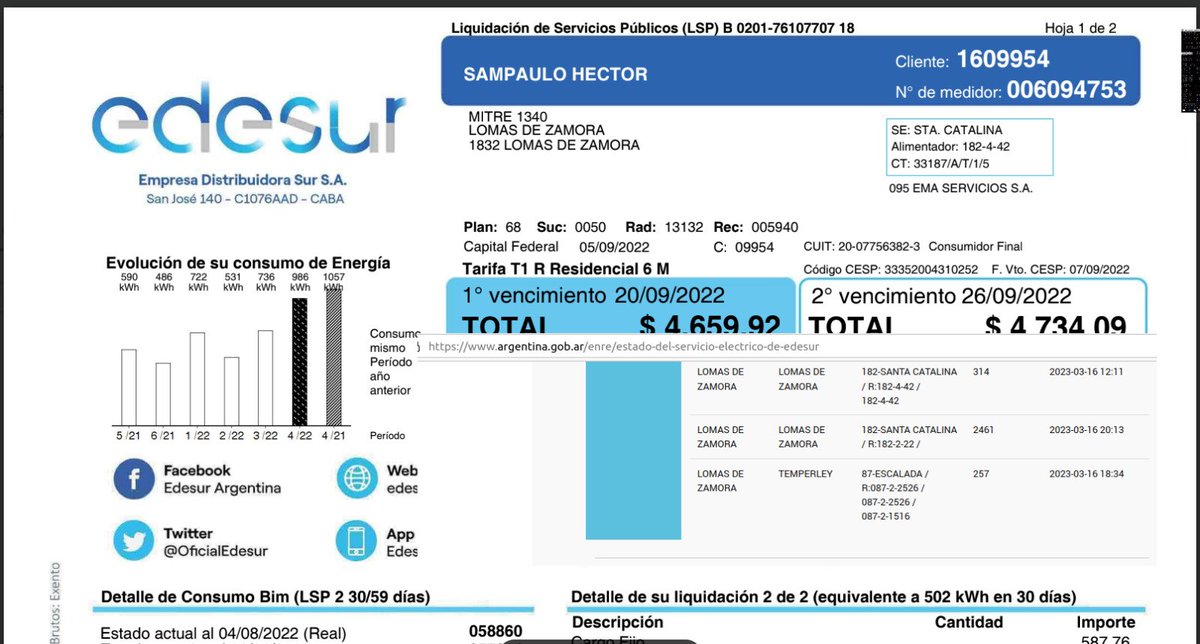asampau's tweet photo. @OficialEdesur por favor nos pueden confirmar si el dato es preciso. Estamos #SinLuz desde anteayer a las 16:50hs
@perjudica2 https://t.co/JKYwNYUjms