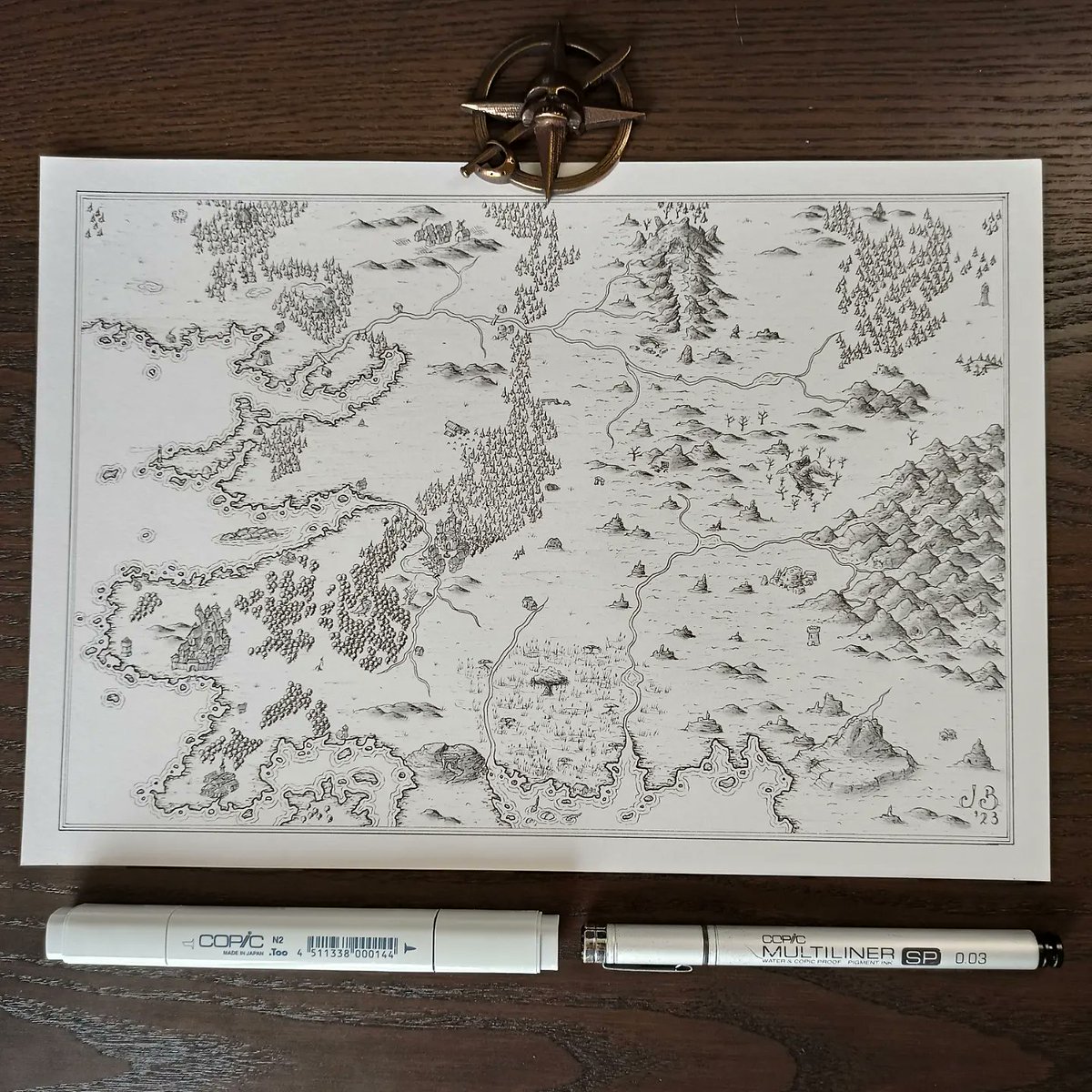 jogbrogzin's tweet photo. Here's my latest map made for @alecmedlock for his long running hexcrawl d&d campaign (he's going to add the hexes himself).
I've added quite a few easter eggs from his game. Have fun Alec π
#dndmap #fantasymap #rpgmap #ttrpg #tolkienmap #dnd https://t.co/Dcnt31dQEd